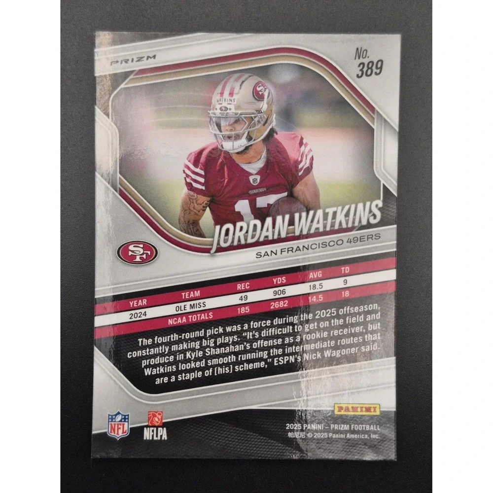 Jordan Watkins 2025 Panini Prizm‎ #389 Orange Ice Prizm (RC) 49ers